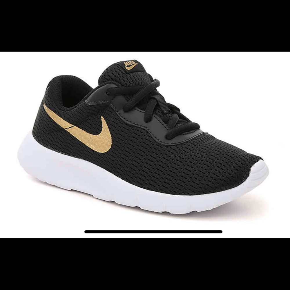 Kids Nike Tanjun black gold size 11 EUC